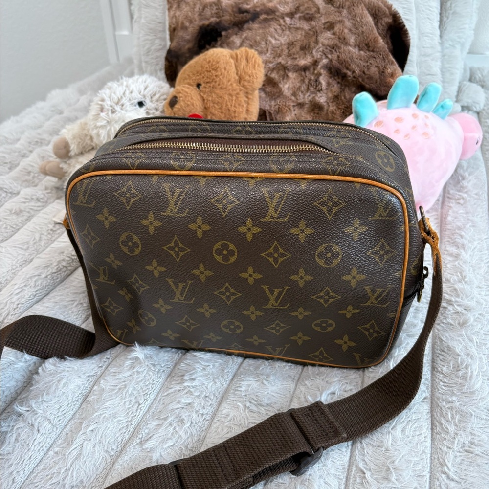 Brown and Tan Monogram Messenger Bag - Picture 3 of 8